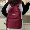 Solid Color Student School Bag Women's Large Capacity Backpack Campus Backpack