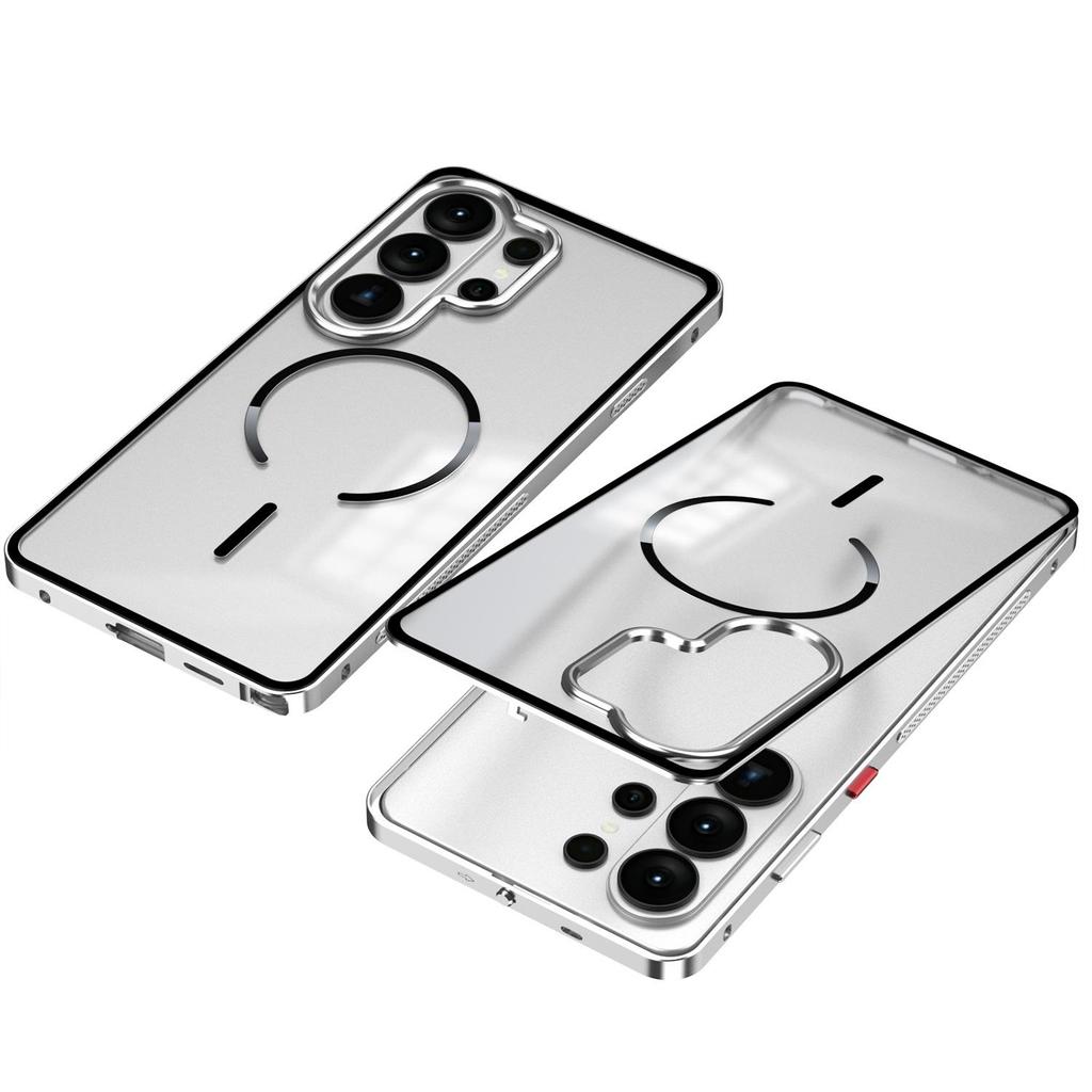 Samsung S26 Ultra Snap-On Magnetic Metal Frame Matte Anti-Drop Case for S25U/S24/S23