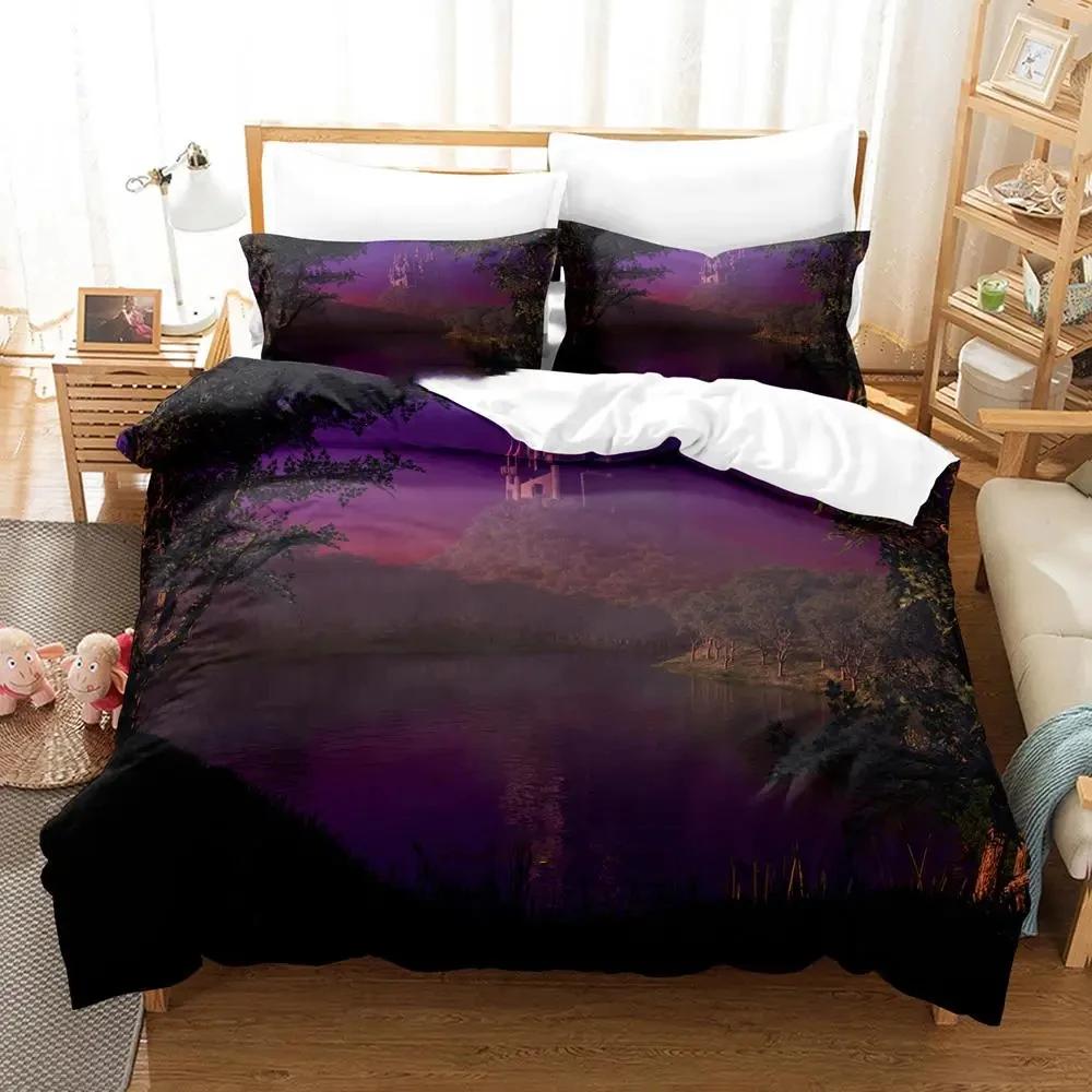 Science Fiction Verzaubertes Schloss Bettwäsche Set Jungen Mädchen Einzelbett Queen Size Bettbezug Kissenbezug Bett Kinder Erwachsene Heimtextilien