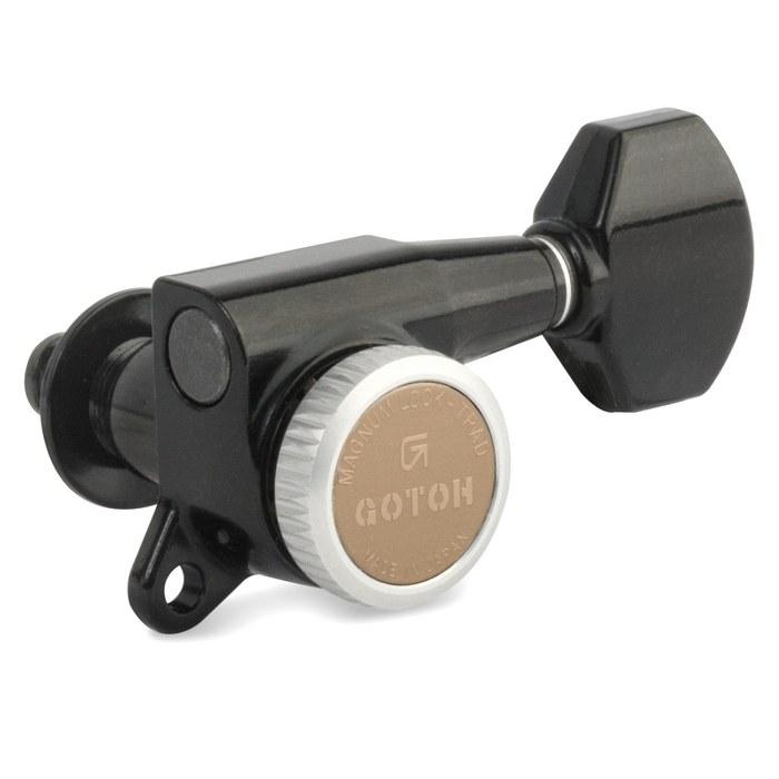 Gotoh Magnum Lock-Trad 6 Inline Guitar Tuners Black/White