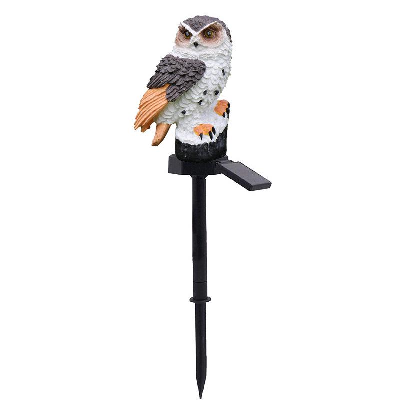 Solar-Powered Owl and Parrot Resin Stake Lights for Outdoor Garden Decoration