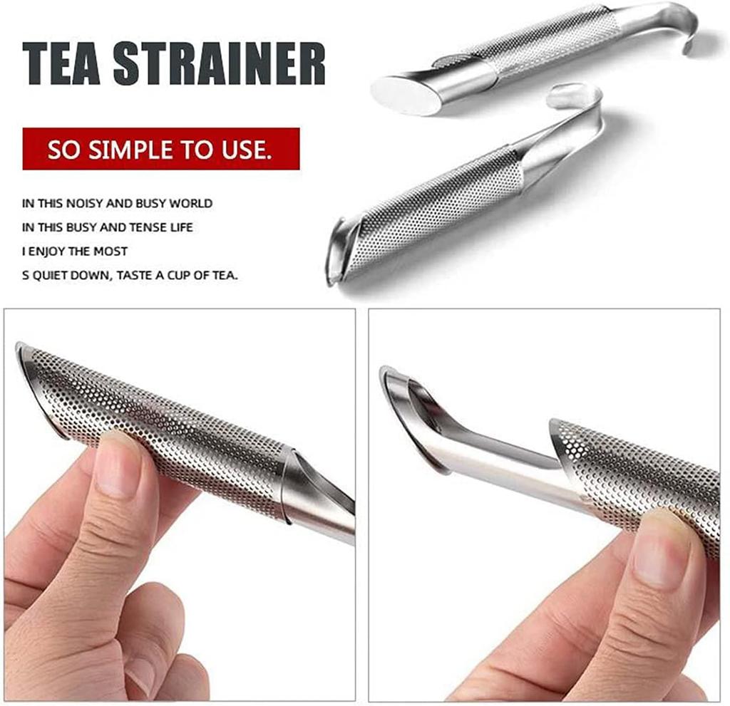 2Pcs/set Stainless Steel Tea Diffuser Strainers Long-handle Tea Filters for Loose Tea Coffee Seasonings Spices Accessories