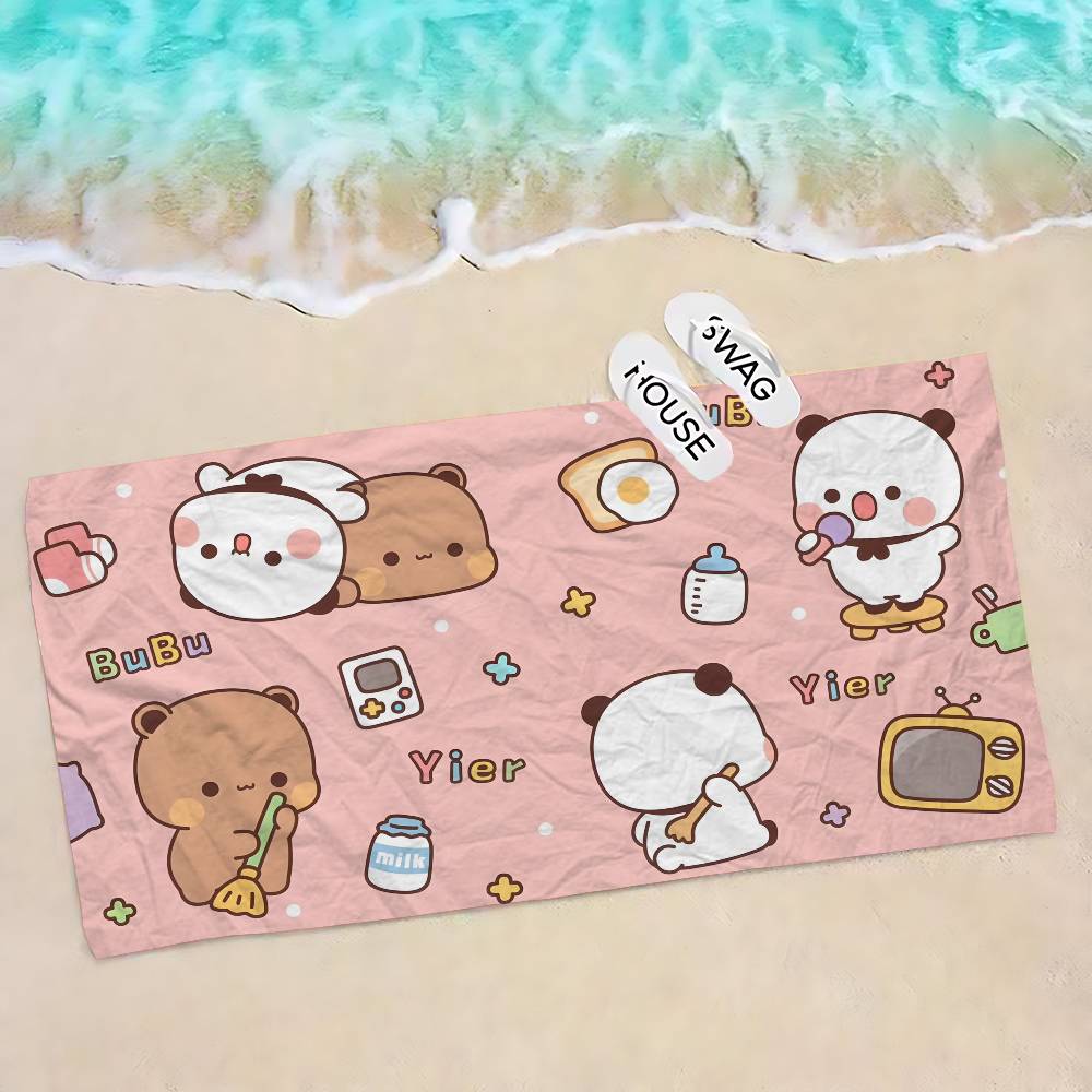 Süßes Bubu Dudu Strandtuch Bunte Badetücher für Mädchen Mikrofaser Schnelltrocknend Personalisiert Sandfrei Strand Yoga Spa Fitnessstudio Pool