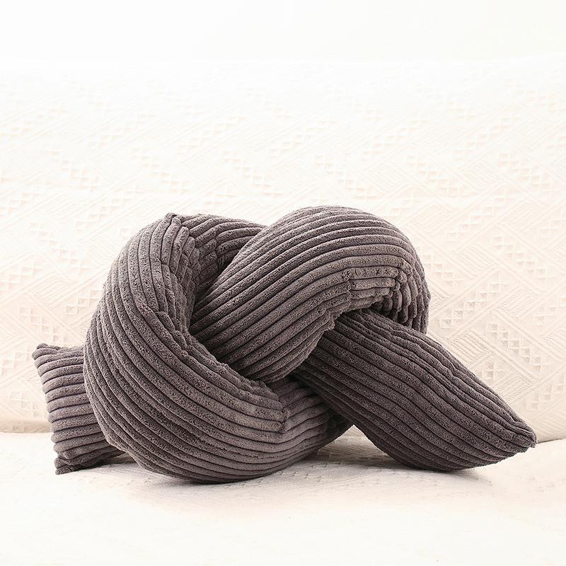 Kissen im nordischen Stil mit Streifenmuster, runder Wolkenform und U-Form, mit Bezug aus Plüschsamt für Wohnzimmer-Sofa-Dekor