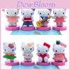 Hello Kitty Mini Figures Set Eight Piece Cute Cartoon Kt Miniatures Cake Toppers Gift