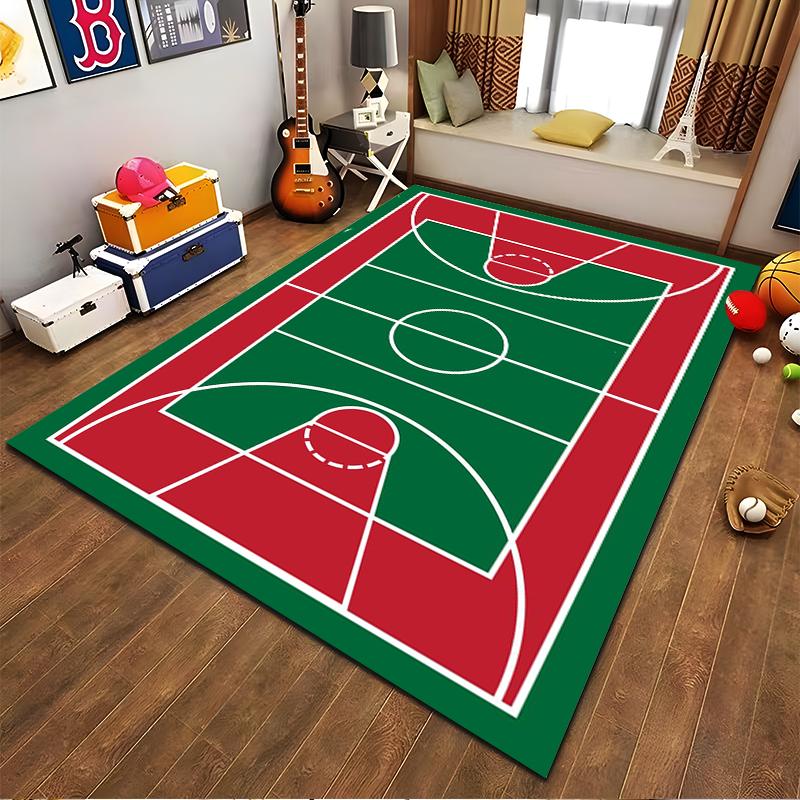 Basketball Court Printed Carpet for Sports-Themed Home Decor Suitable for use as an anti-slip for living room bedroom sofas