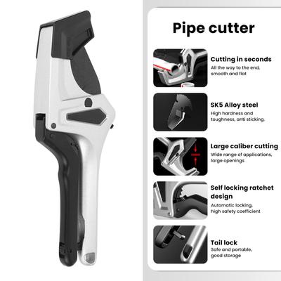 Ratschendes Rohrschneiderwerkzeug 0-2,95 Zoll SK5 legierter Stahl Selbstverriegelnde Ratsche PVC-Rohrschneider für Klempner