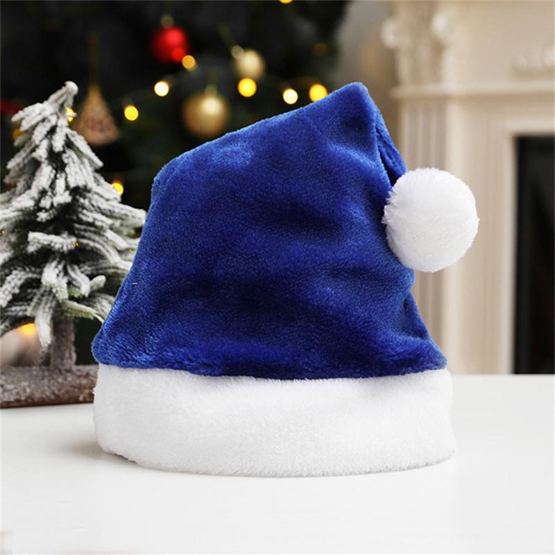 Christmas Santa Hat For Adults And Kids Unisex Velvet Cozy short Plush Red Xmas Hats 1116 New Year's Holiday Party Supplies