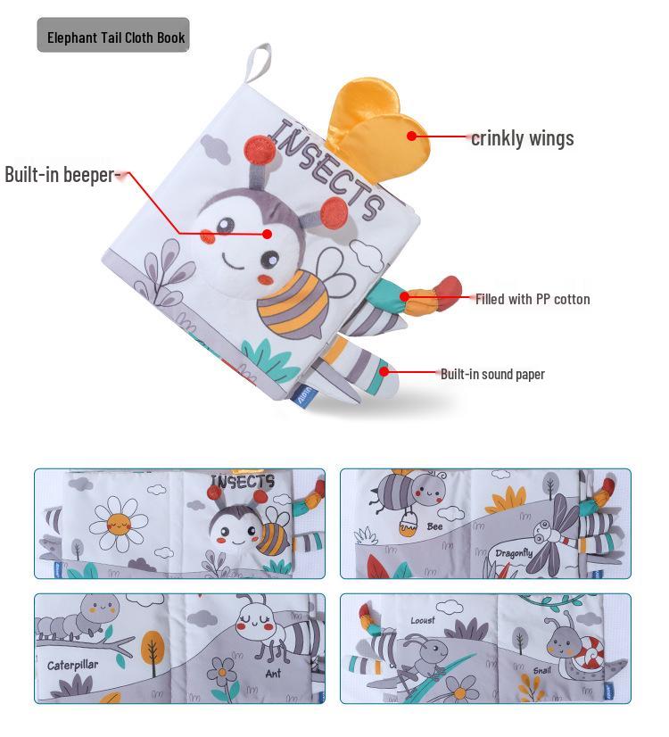 Nordischer Stil Baby Stoffbuch: Reißfestes und kaubares 3D-Spielzeugbuch