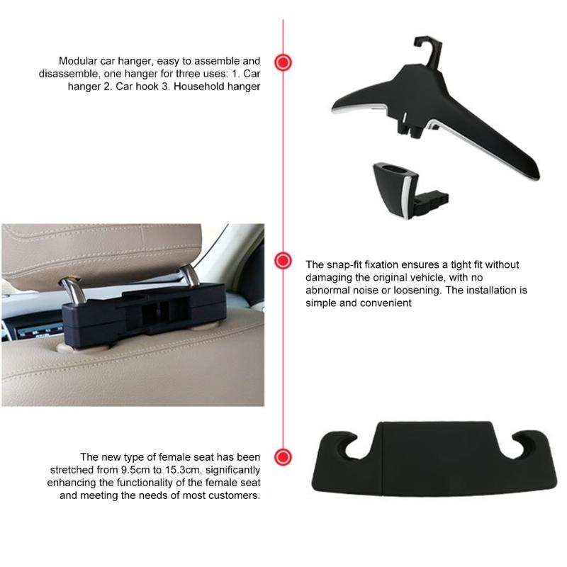 Multifunction Storage Holder Car Headrest Hanger Back Seat Clothes Organizer for Coat Jacket Handbag Interior Accessory