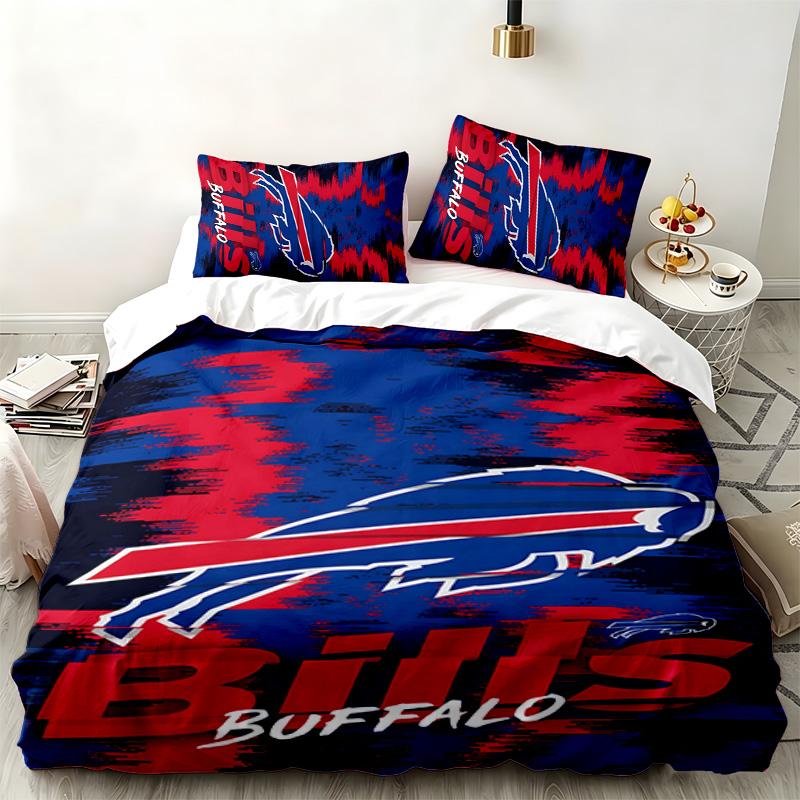 Buffalo Bills 3pc Set Perfect for Bedroom Use Comfortable Bedding Set Includes a Duvet Cover and Two Pillowcases Ideal Birthday or Christmas Gift