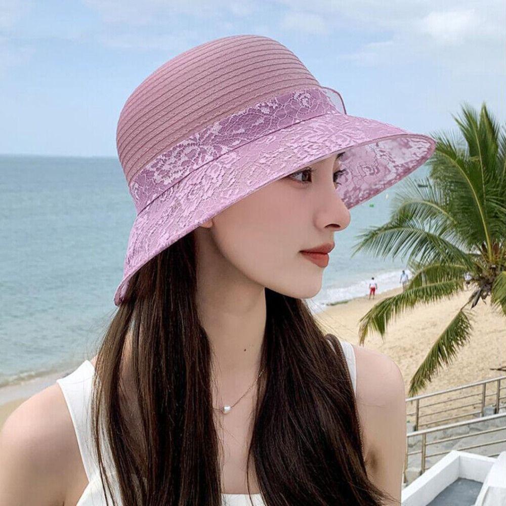 Flower Outdoor Sunshade Hat Organza Women Fisherman Hat New Summer Basin Hat