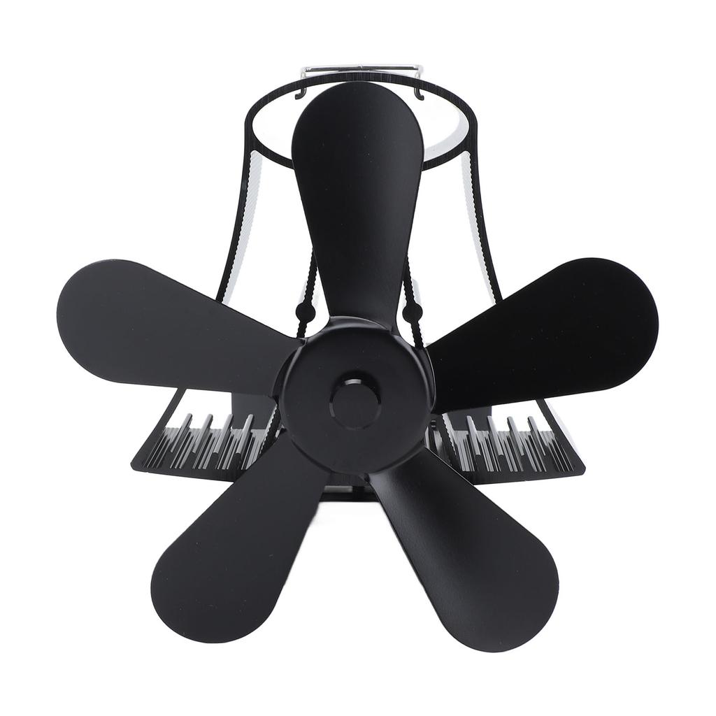 Magnetischer Wandkaminventilator Leise 5-Blatt Wärmegetriebener Holzofenventilator Scheitholz