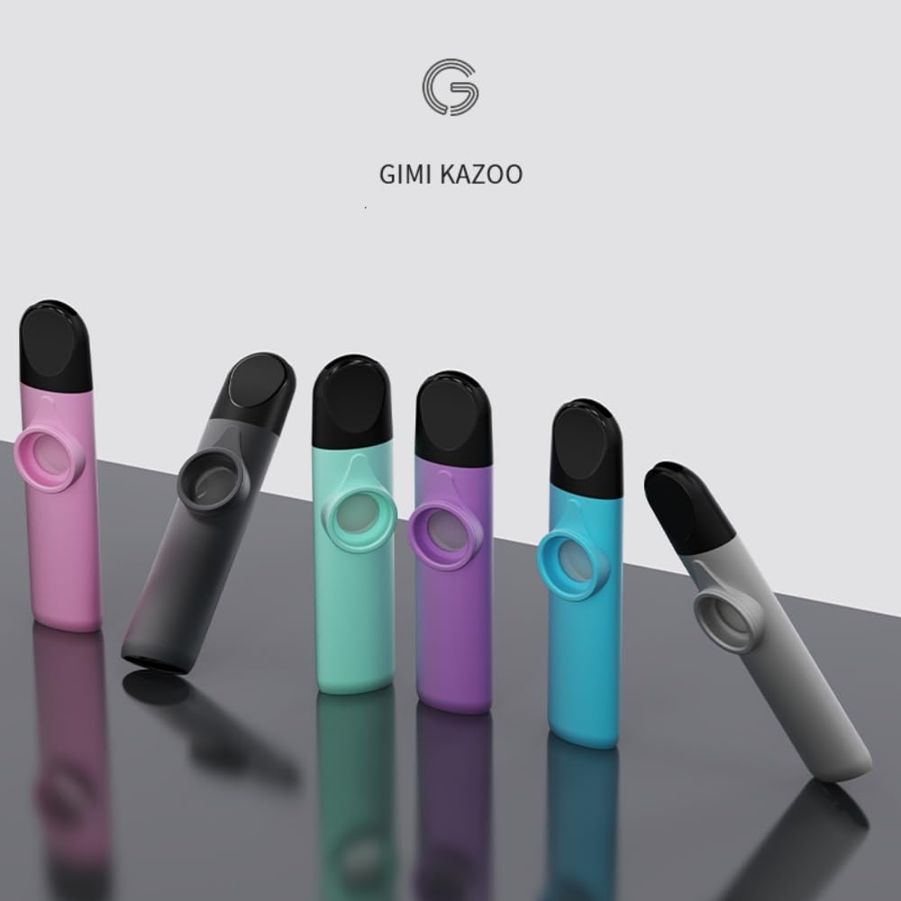 GIMI KAZOO Metal Adjustable Includes 5 Neck and Interchangeable Square Easy to Play Even for Stylish Musical Instrument Gift Kazoo, One-Piece Molded,