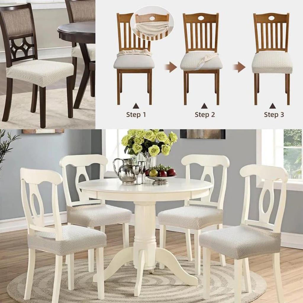 Dining Room Chair Covers Stretch Dining Table Chairs Seat Covers Washable Furniture Protector For Office Farmhouse Bedroom RV