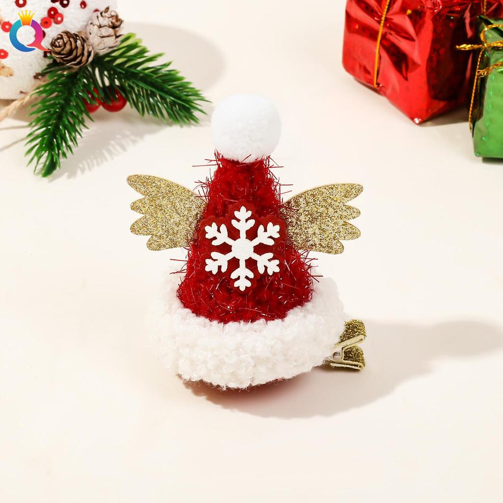 Vivid Red Christmas Reindeer Bow Hair Clip - Cute Women's Duckbill Hairpin