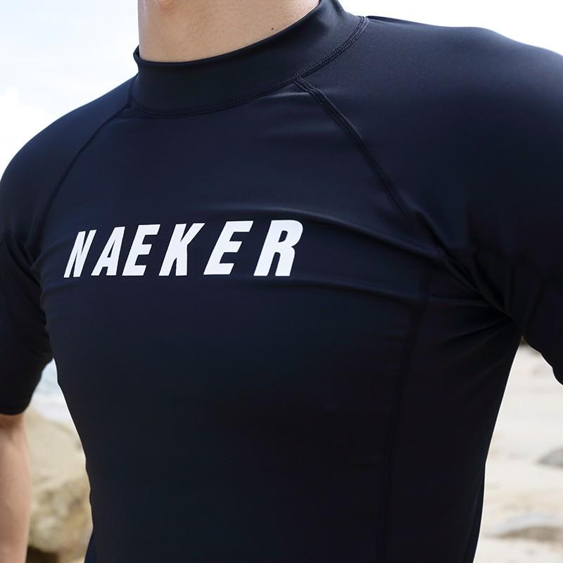 Mens Short Sleeve Rash Guard Set UV Protection Swimwear Snorkeling Diving Surfing Outdoor Water Sports
