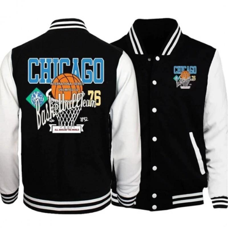 Womens Casual Baseball Jacket Long Sleeve Loose Fit Stand Collar Regular Thickness Trendy Streetwear Students