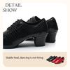 Women Modern Dance Shoes  Girls Latin Waltz Salsa Beginner Practice Dance Shoes PU Leather Dance Shoes Heeled 5CM