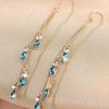 1 Pair Tassel Earrings With Water Drop Ear Lines, Perfect Valentine's Day Gift