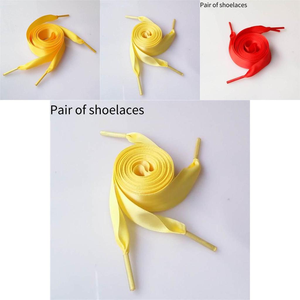 Colorful Polyester Ribbon Shoe Lace For Sneakers Satin Candy Color Flat Lace