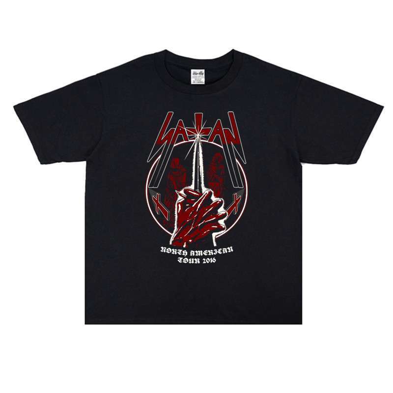 

British Heavy Metal Rock Band Satans Streetprinted Pure Cotton Tshirt Short Sleeves Loose Fit for Both Men and Women 4XL