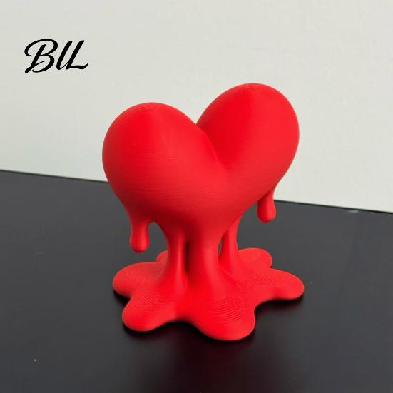 Modern Decoration Melting Heart Sculpture 3D Printed Dripping Figurine Romantic Love Themed Home Decor for Room Desk Shelf Artistic Statue