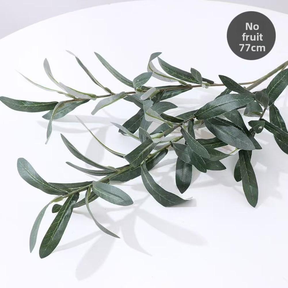 Artificial Olive Branch with Fruits, Realistic Greenery Leaves for Photography Props, Wedding Home Table Decor, Centerpiece Back