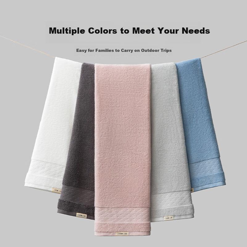 Sanli Bath Towel 7A 100% Cotton Thickened Large Bath Towel White Sports Absorbent for Men and Women