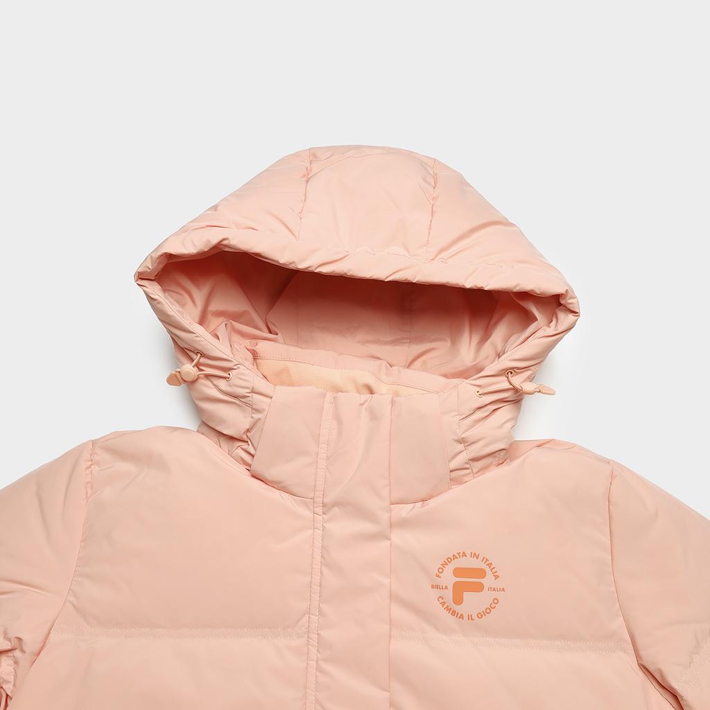 Fila Fusion Uniform Solid Color Hooded Sports Warm Puffer Jacket Women Outerwear Enchanting-Orange T11W345905F-OR