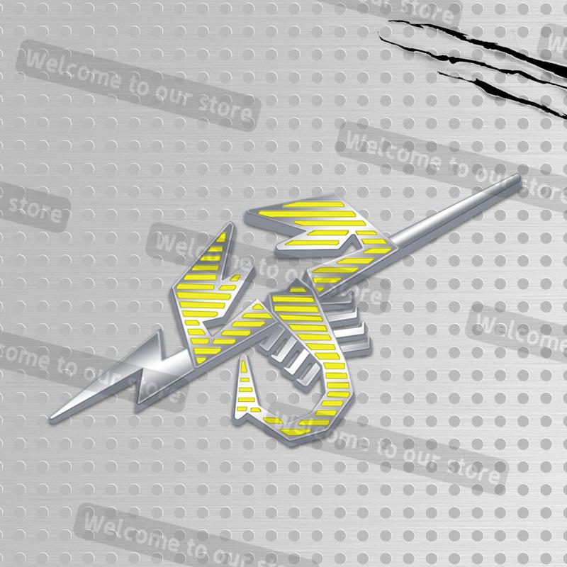 3D Metal Car Styling Scorpion Grille Emblem Decals Rear Trunk Body Badge For Abarth 500 Punto Bravo Tipo Panda Doblo 1100 124