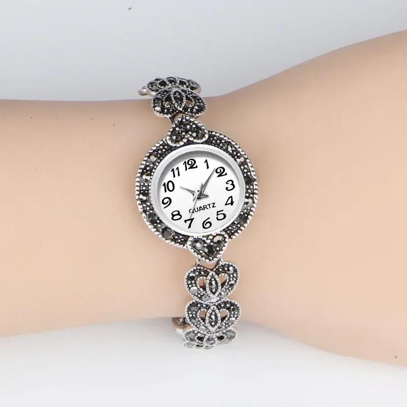 Rhinestone Ladies Elegant Watches Retro Vintage Luxury Bracelet Watch Women Clock Quartz Wristwatch Montre Femme Reloj Mujer