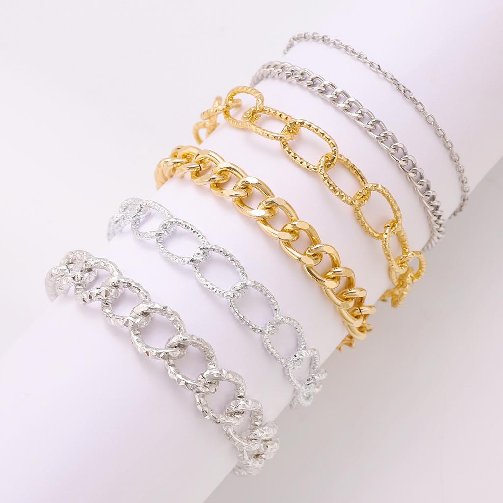 Vintage Mehrschichtiges Kettenarmband Set für Damen – Trendiger Europäischer Stil, Retro Minimalistischer Handschmuck, Grenzüberschreitende Heißverkauf Accessoires