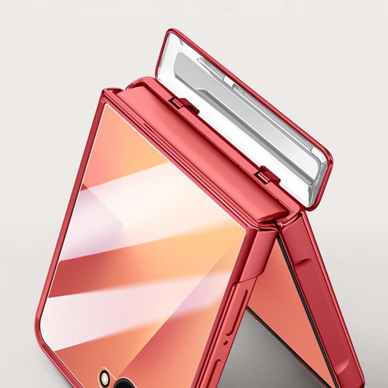 Transparent Acrylic Plating Magnetic Case for Samsung Galaxy Z Flip 7 8 Flip7 Flip8 Hinge Protection Screen Protector Cover