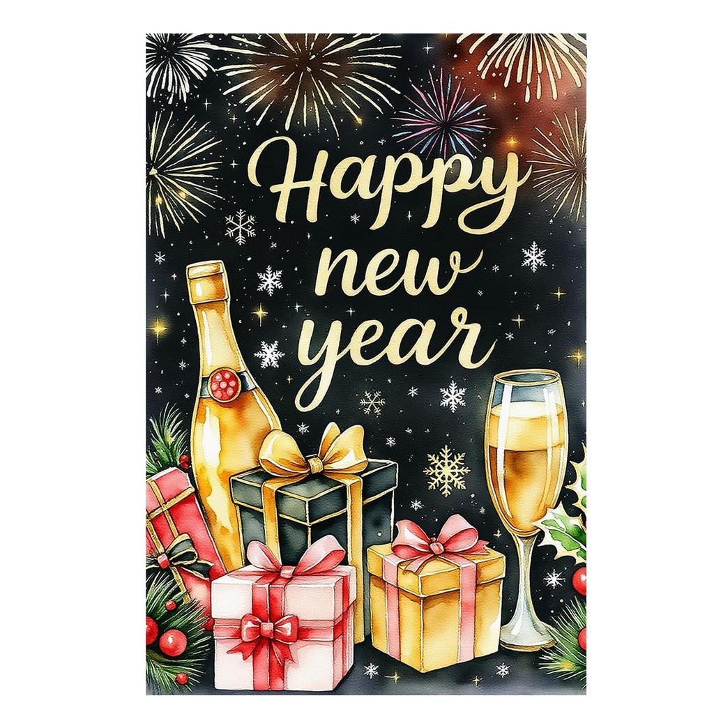 New Year's Decoration Of Garden Atmosphere With Garden Flags