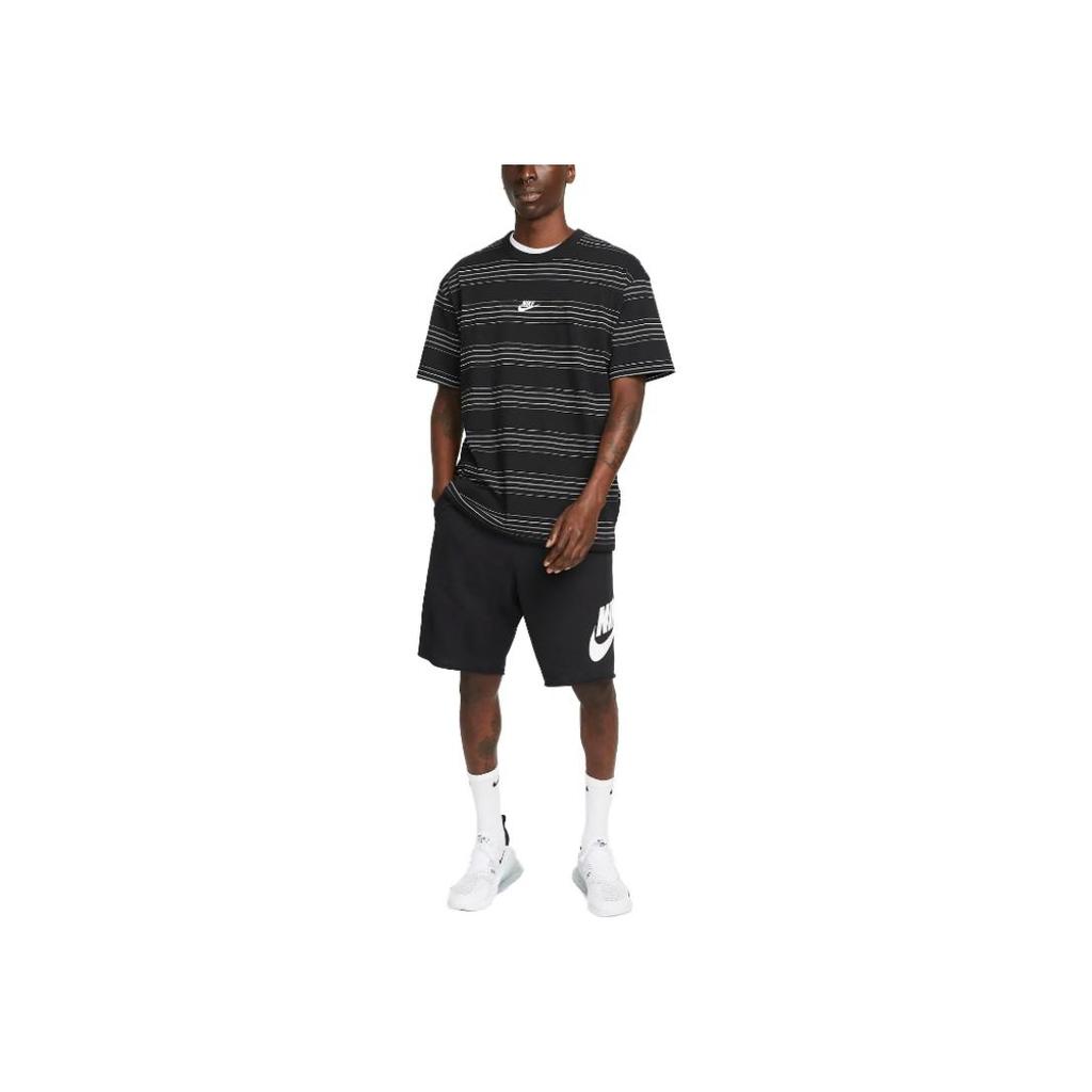 Nike Logo High-Waist Drawstring Shorts with Pockets Men Bottoms Black DX0502-010