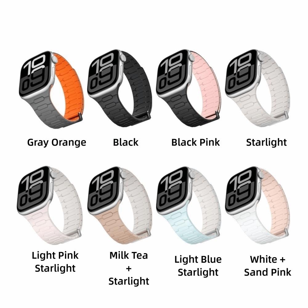 Silicone Smart Watch Band 42/44/45/49MM Magnetic Closure Belt Strap 38/40/41MM for Appl Watch Series 11/10/9/8/7/6/Ultra 3/SE 3
