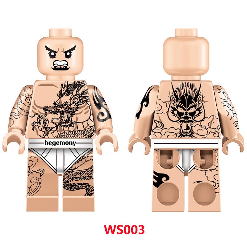 Classic Trendy Tattoo Pattern Building Blocks Minifigure Toy Set