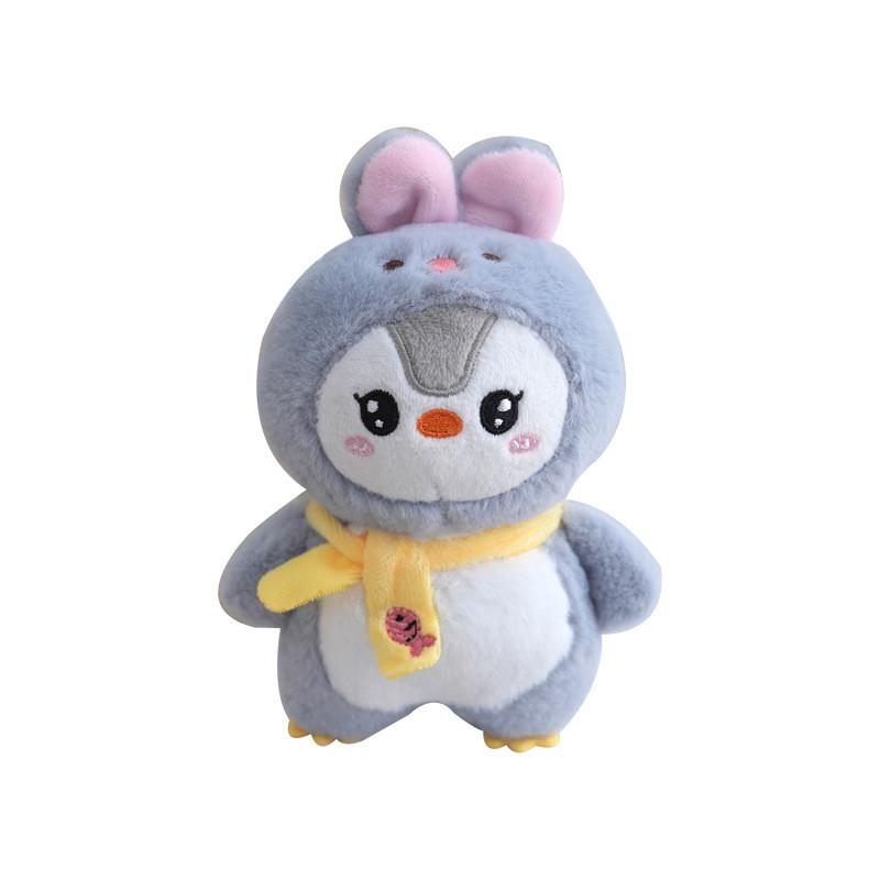 Adorable Plush Penguin Keychain Doll Soft Pp Cotton Gift Blue Pink Gray Yellow