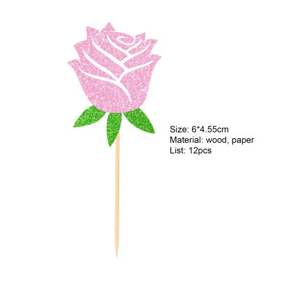 12 Teile/satz Kuchen Dekor Dekorative Textur Cupcake Holz Lebensmittelqualität Feine Topper für Dekoration