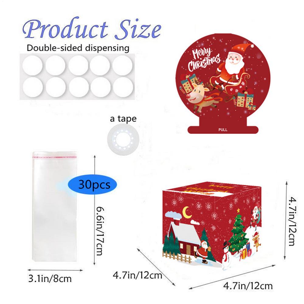 

Christmas Money Box Pull-Out Holder 30 Clear Bags Christmas Money Holders For Cash For Kids Adults Birthday Holiday Halloween Other