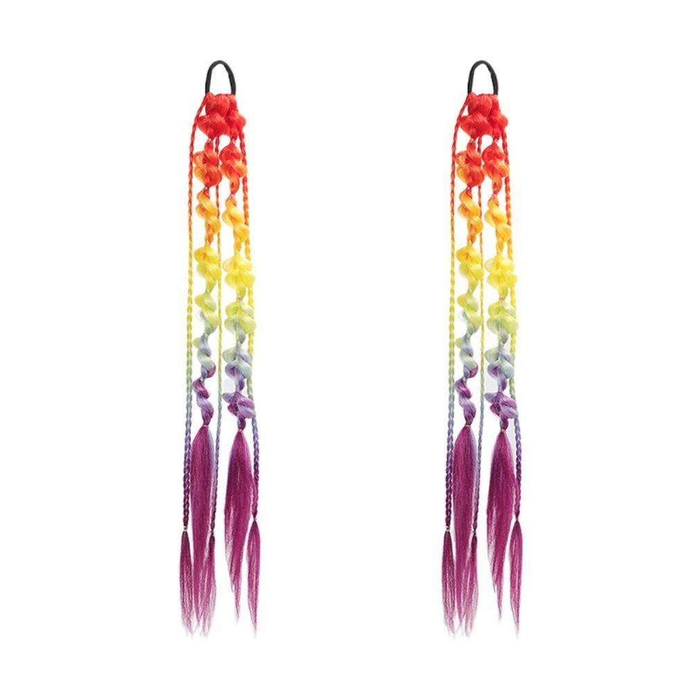 2PCS Colorful Twist Braid Bulk Lantern Braid Braided Ponytails Natural Bubble Jumbo Braid Daily