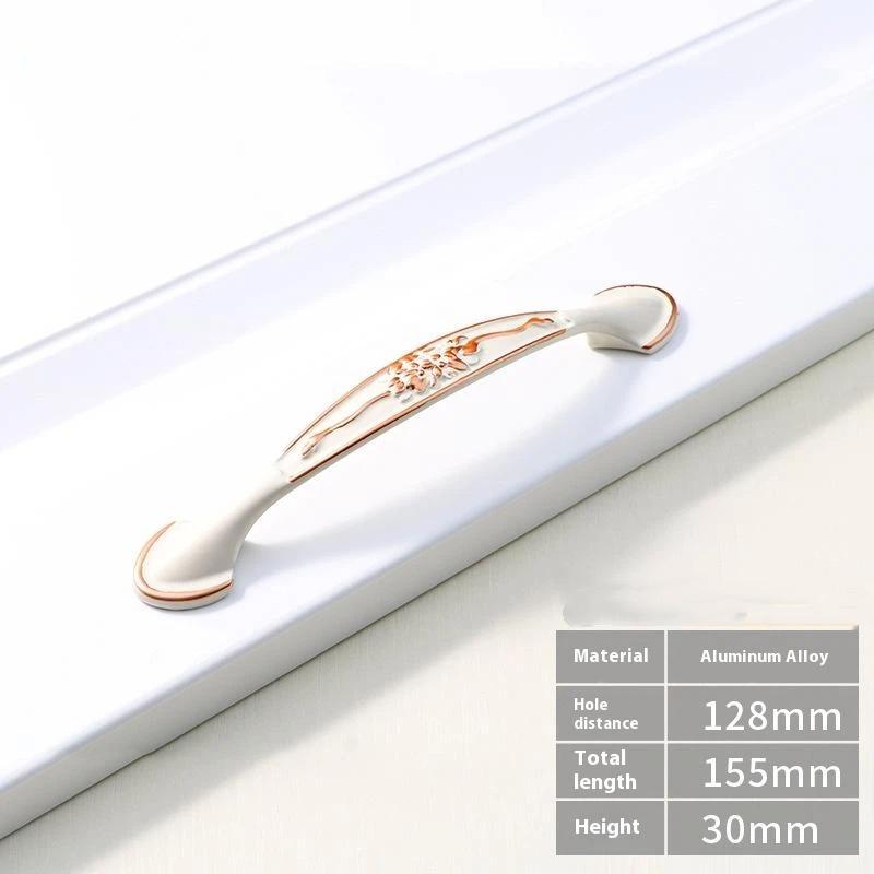 Modern Nordic Cabinet Handles White Amber Aluminum Alloy Black Drawer Pulls For Furniture Door Knocker