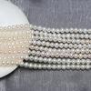 1String, White Natural Freshwater Pearls, Handmade Near Round Pearl Beads for Jewelry Making DIY Necklaces, Bracelets Crafts, Beads 7-8mm, Length 36cm