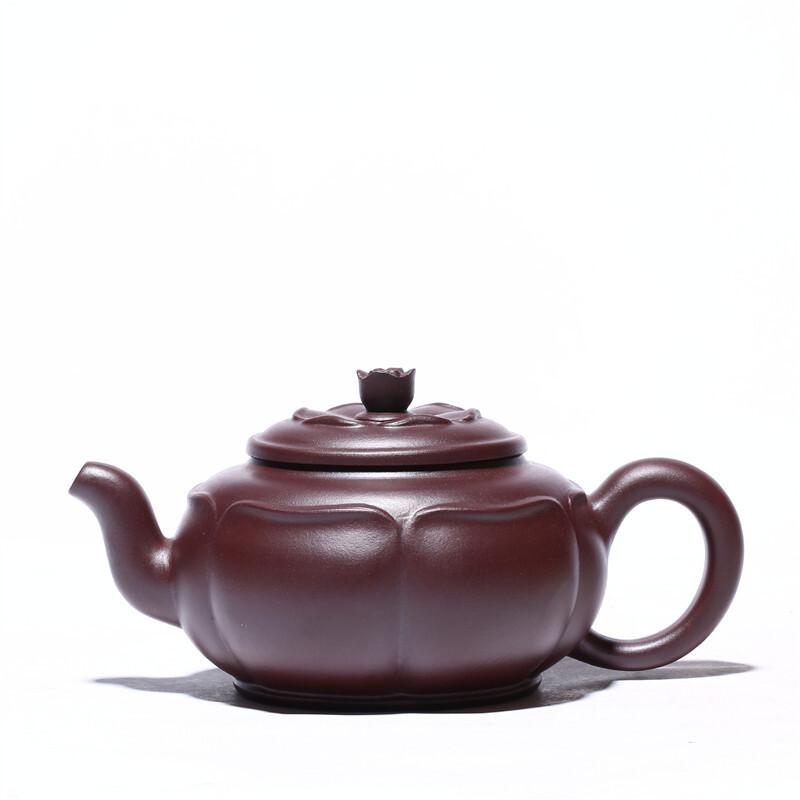 

290 мл креативные чайники из фиолетовой глины Исин, художественные чайники ручной работы из лотоса Цзунь, чайник из необработанной руды, фиолетовая глиняная глина, чайный сервиз Zisha, коллекция подарков