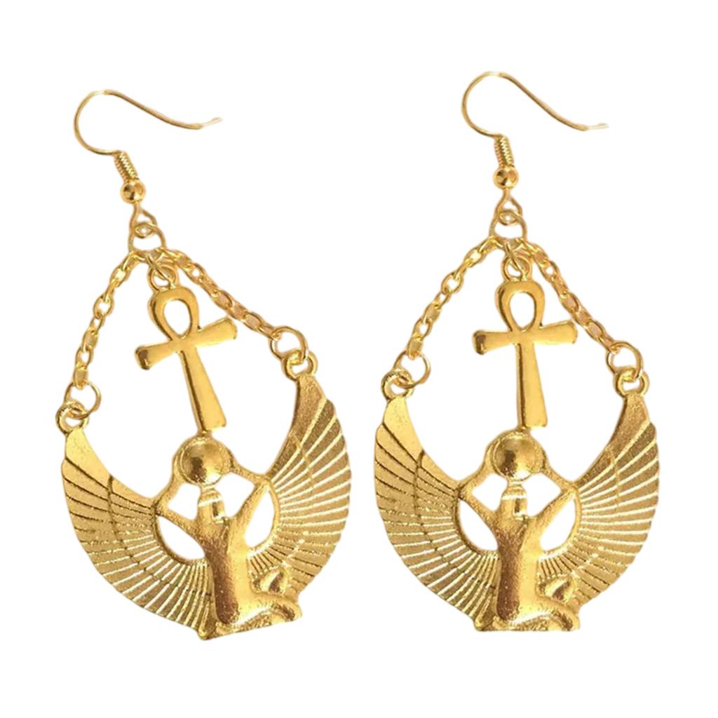 Alloy Earrings Egyptian Goddess Pendant Earrings Alloy Texture Suitable for History Lovers Seeking Unique Accessories