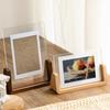 Nordic Acrylic Picture Frame Wooden Kpop Idol Photo Display Wedding Party Picture Holder Desktop Office Photo Decor