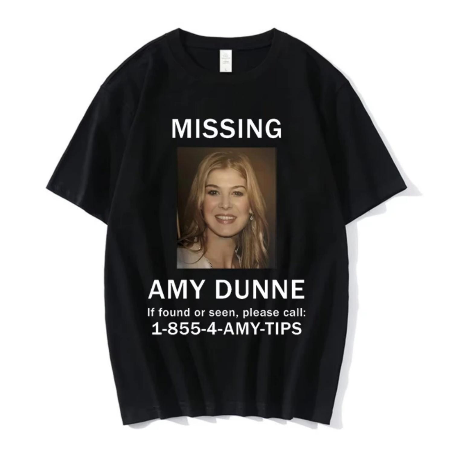 

Amy Dunne Missing Poster Hip Hop Rapper Men Women T-shirt O-Neck Short Sleeves Summer Fashion Casual Unisex Oversized Tshirt S чёрный