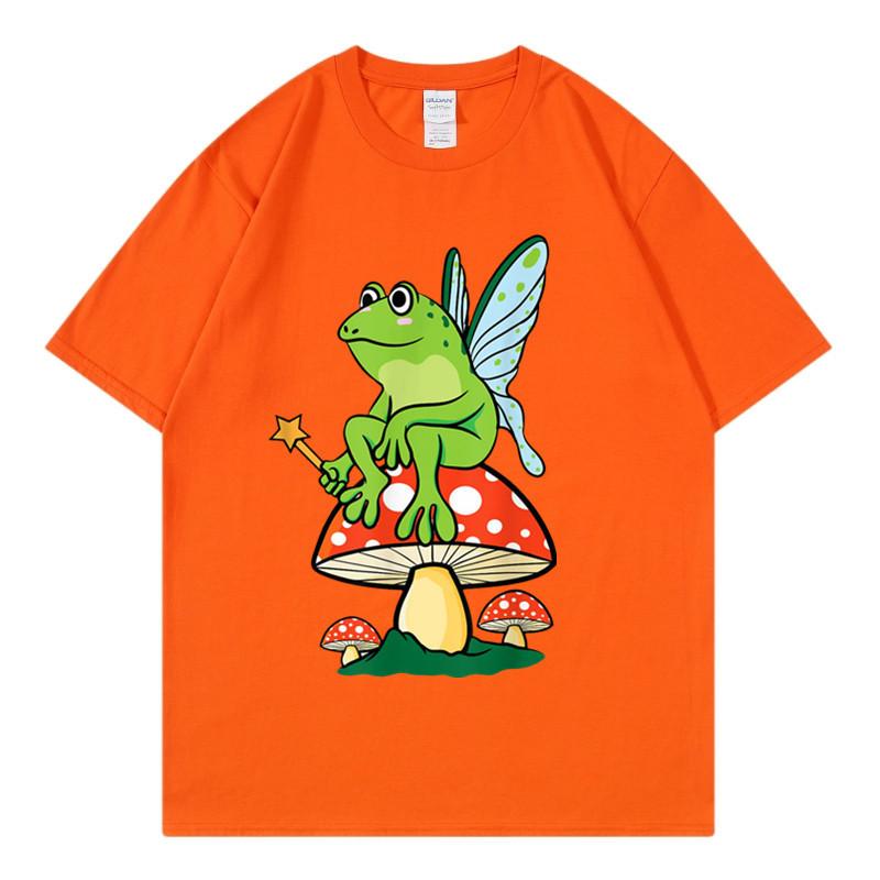 Delicious Mushroom and Frog Anime Short Sleeve Tshirt for Unisex and Unisex Summer Youth Student Casual Loose Top