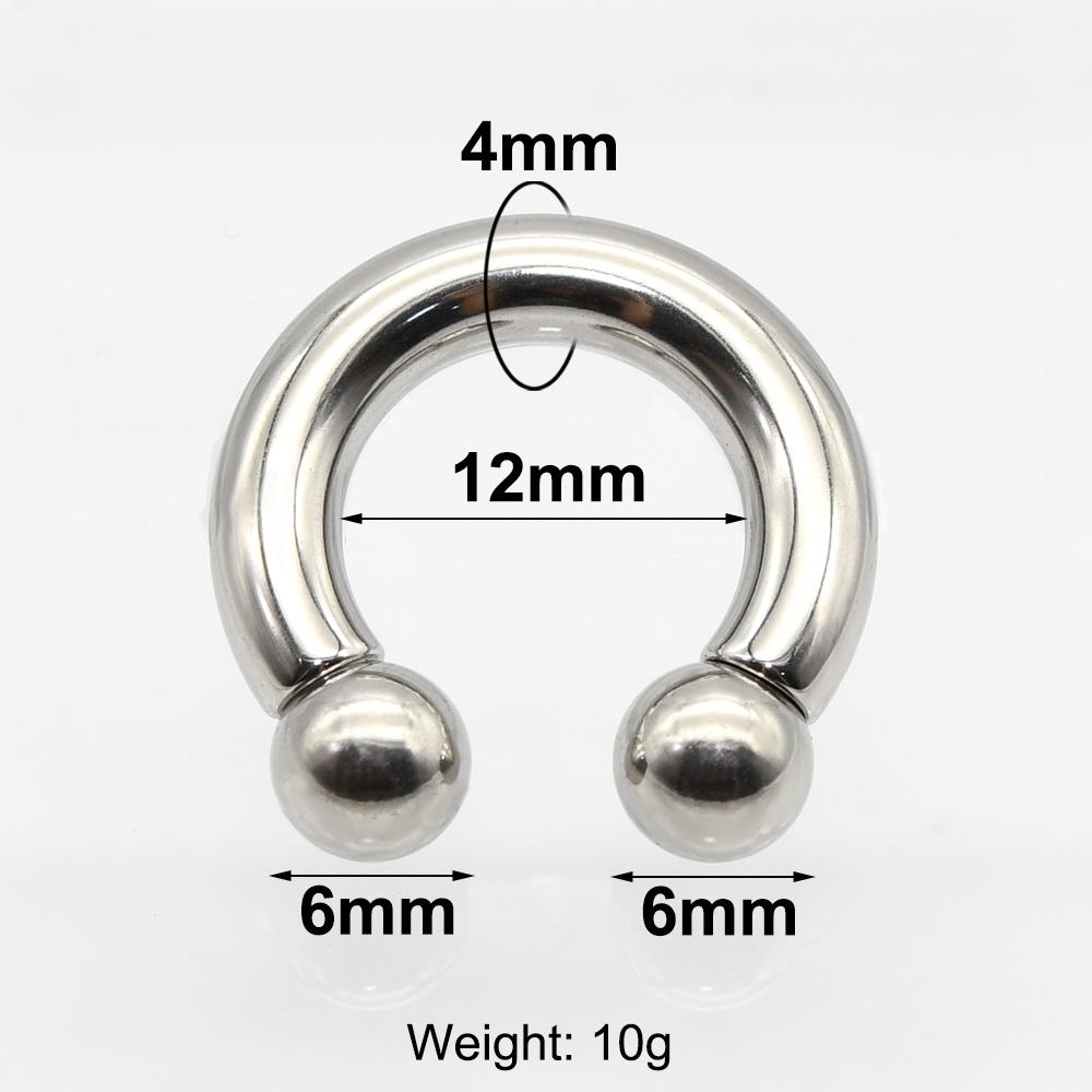 12G-00G Velký průměr Kruhový činkový kroužek z nerezové oceli s vnitřním závitem Piercing do nosu Septum Piercing Rozšiřovač Náušnice do laloku